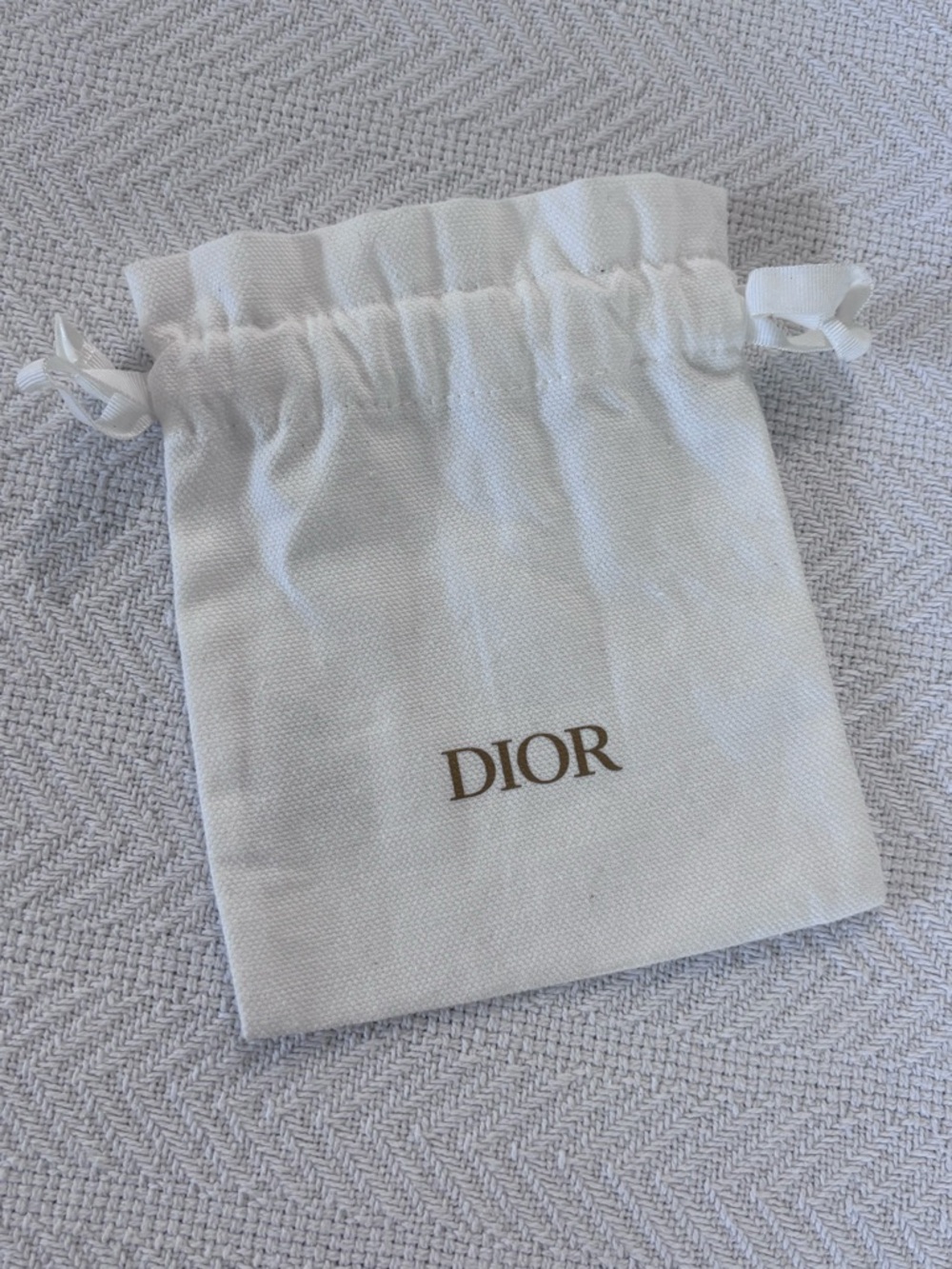 Drawstring Dust Bag - White with Gold Logo